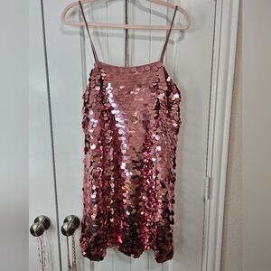 Pink Rose Gold Sequin Dress